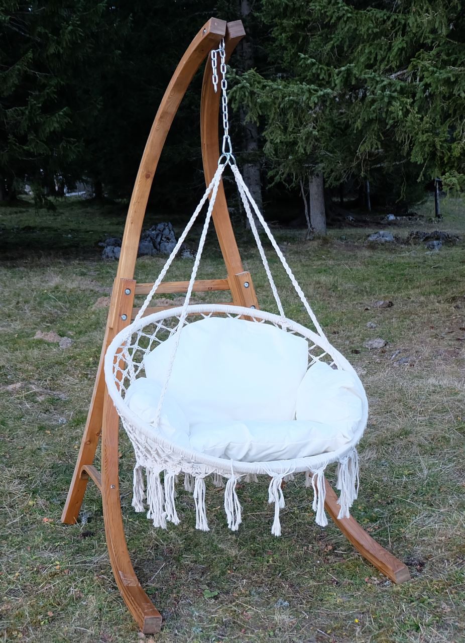Hängeschaukelstuhl Garten DESIGN Hängesesselgestell Hängesessel aus Holz Lärche Modell: CATALINA